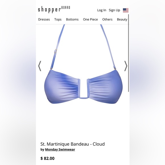 NWT FULL SET - bandeau top, itsy bottom, Mykonos sarong Monday Swimwear (Cloud) - Picture 4 of 7